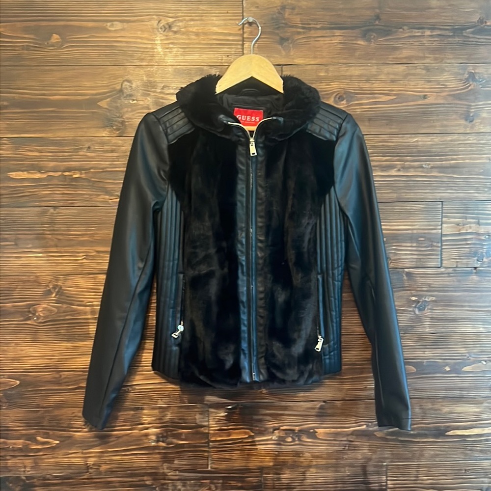 Guess Leather Faux Fur Jacket